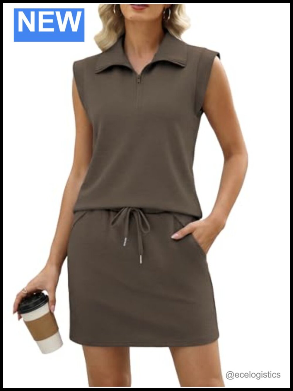 2 Piece Skirt Set for Women Half Zip Athletic Travel Outfit Active